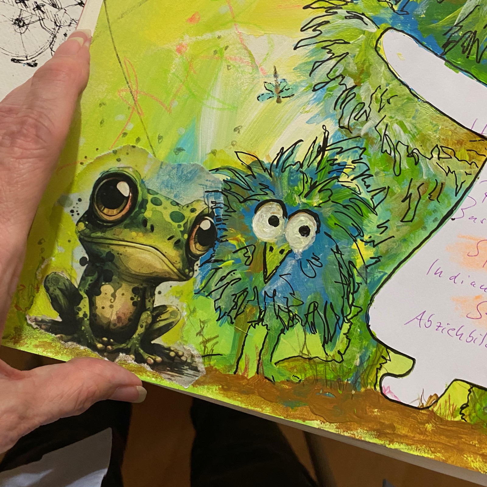 Bunte Malerei aus dem Malkurs „Malen mit dem inneren Kind“