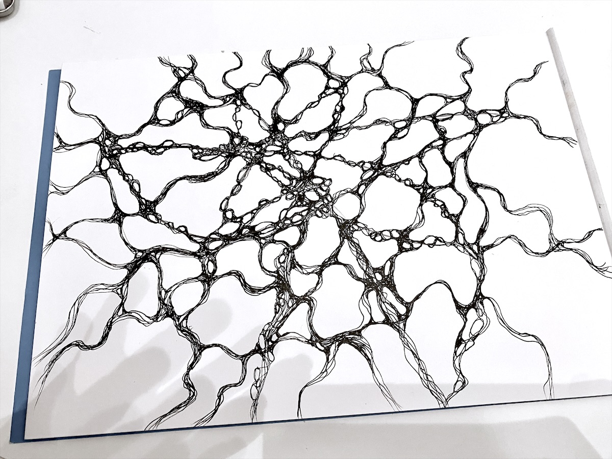 Neurographik von Silvia Grasser, Schritt 3: Das Netz wächst